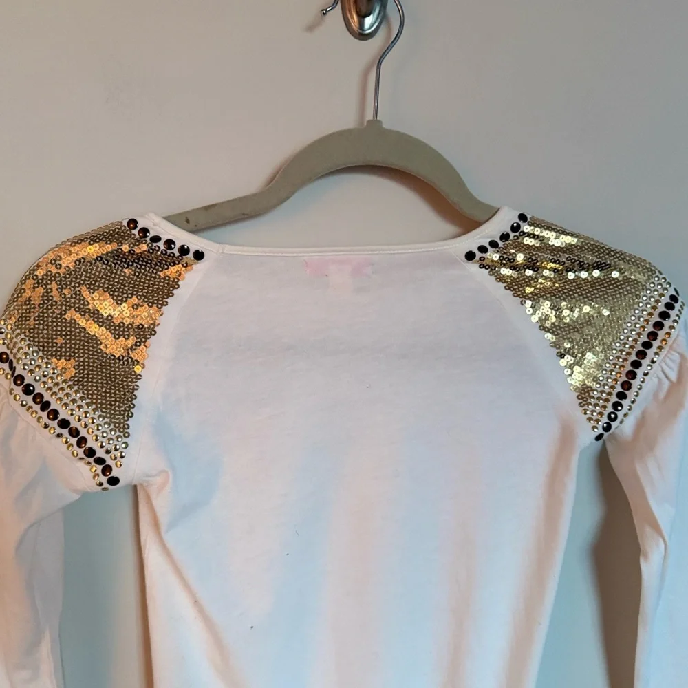 Ruby & Bloom Girls Embellished White Long Sleeve Top | Size S (7–8)
